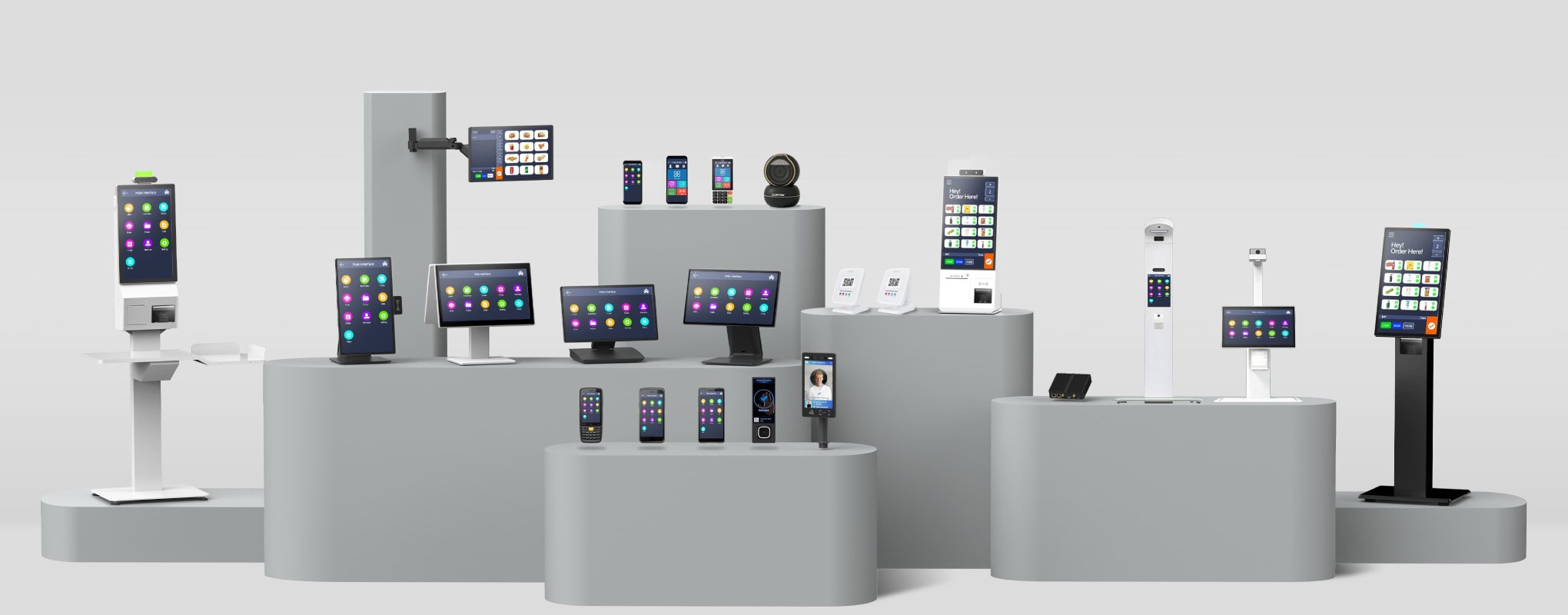 SUNTEK smart terminal product portfolio including POS kiosk facial recognition and AI box devices